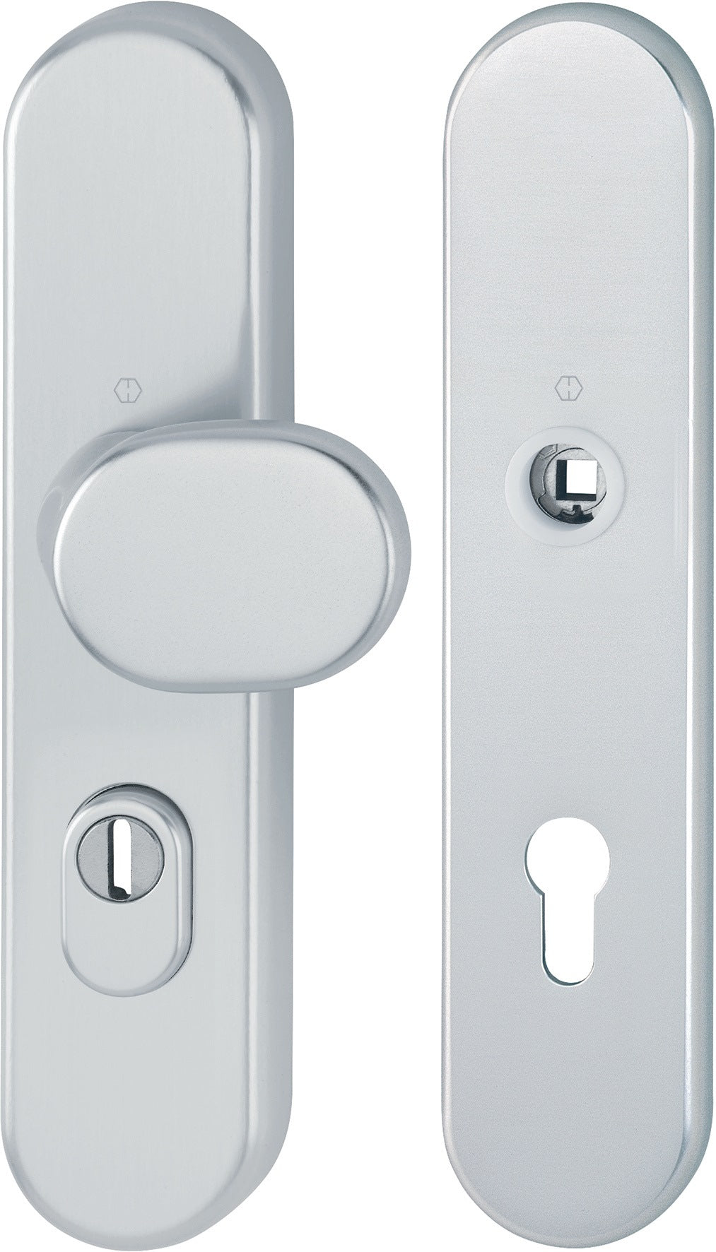 HOPPE Schutzgarnitur 86G/3332ZA/3310 Alu F1 – ES1 (SK2) Wechselgarnitur 92 mm für Türstärke 67-77 mm