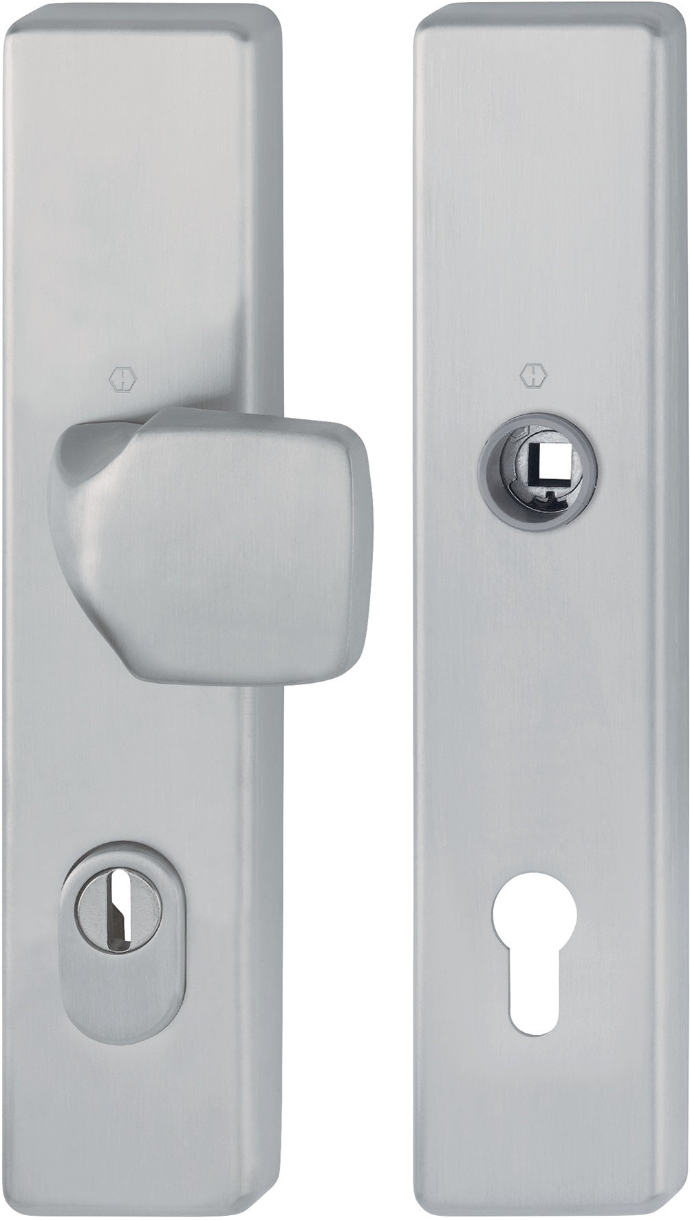 HOPPE Schutzgarnitur E61G/2222ZA/2210 Edelstahl F69 92 mm für Türstärke 67-77 mm