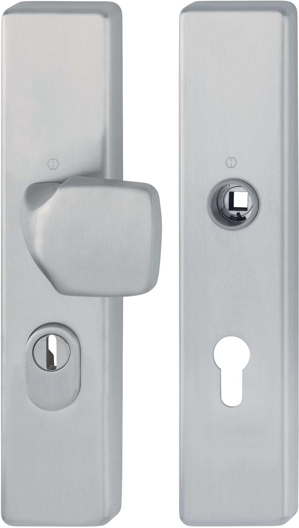 HOPPE Schutzgarnitur E61G/2222ZA/2210 Edelstahl F69 92 mm für Türstärke 67-77 mm