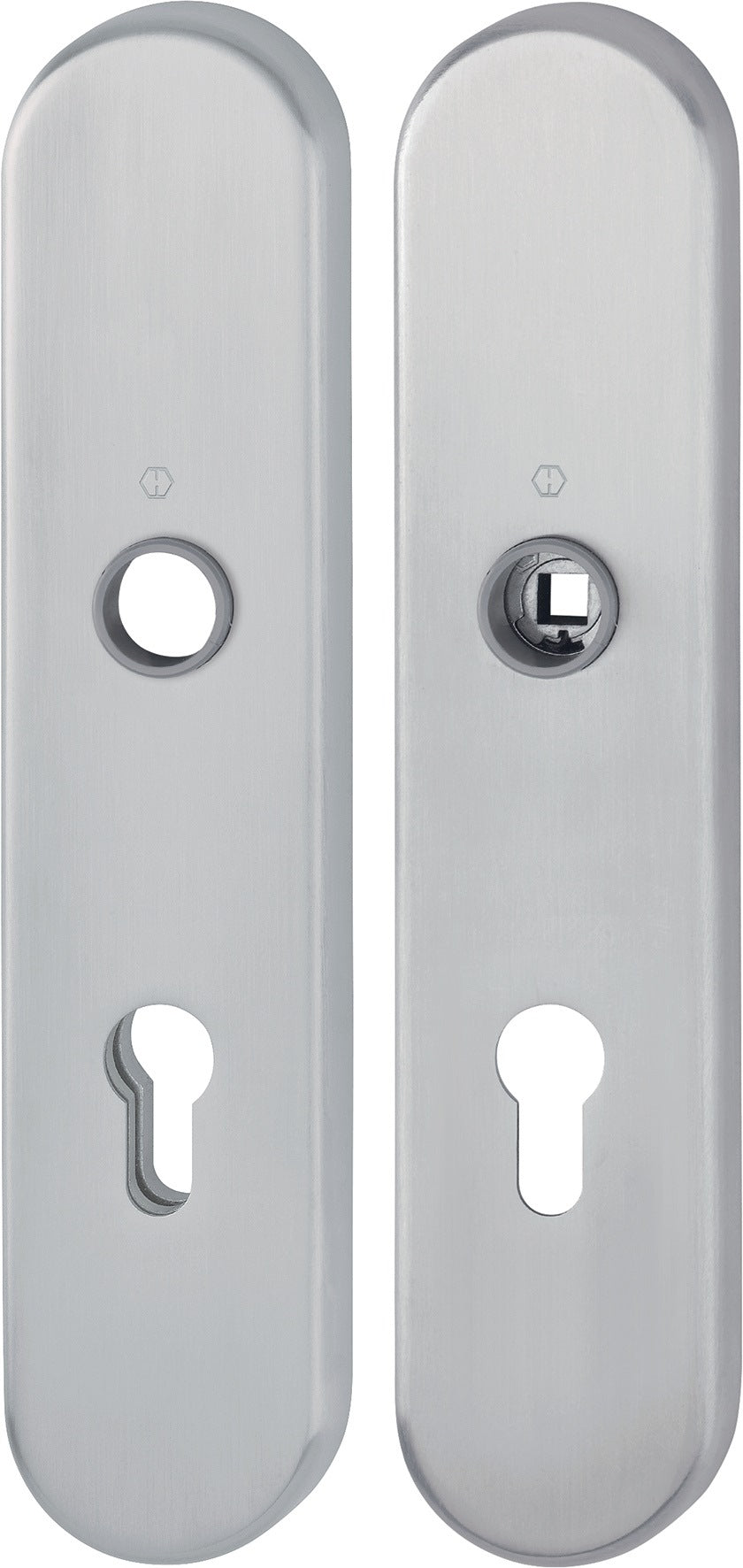 HOPPE Langschildpaar F69 VA Edelstahl PZ 92 mm für Außen-/Wohnungstüren