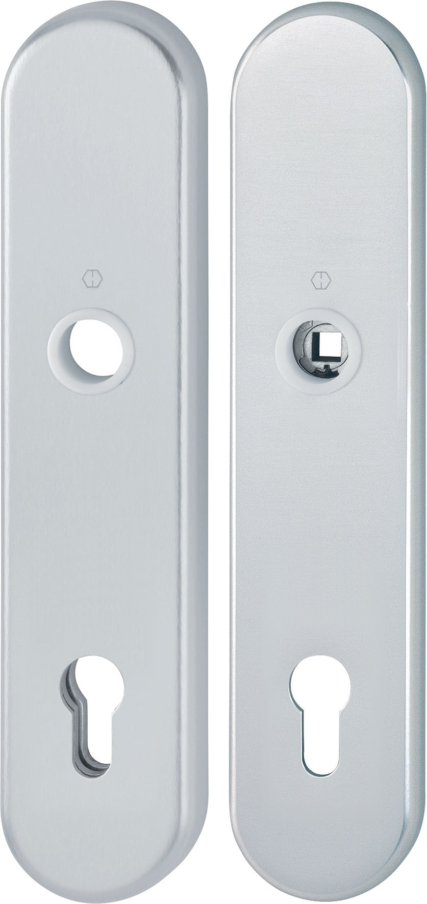 HOPPE Langschildpaar F69 VA Edelstahl PZ 92 mm für Außen-/Wohnungstüren
