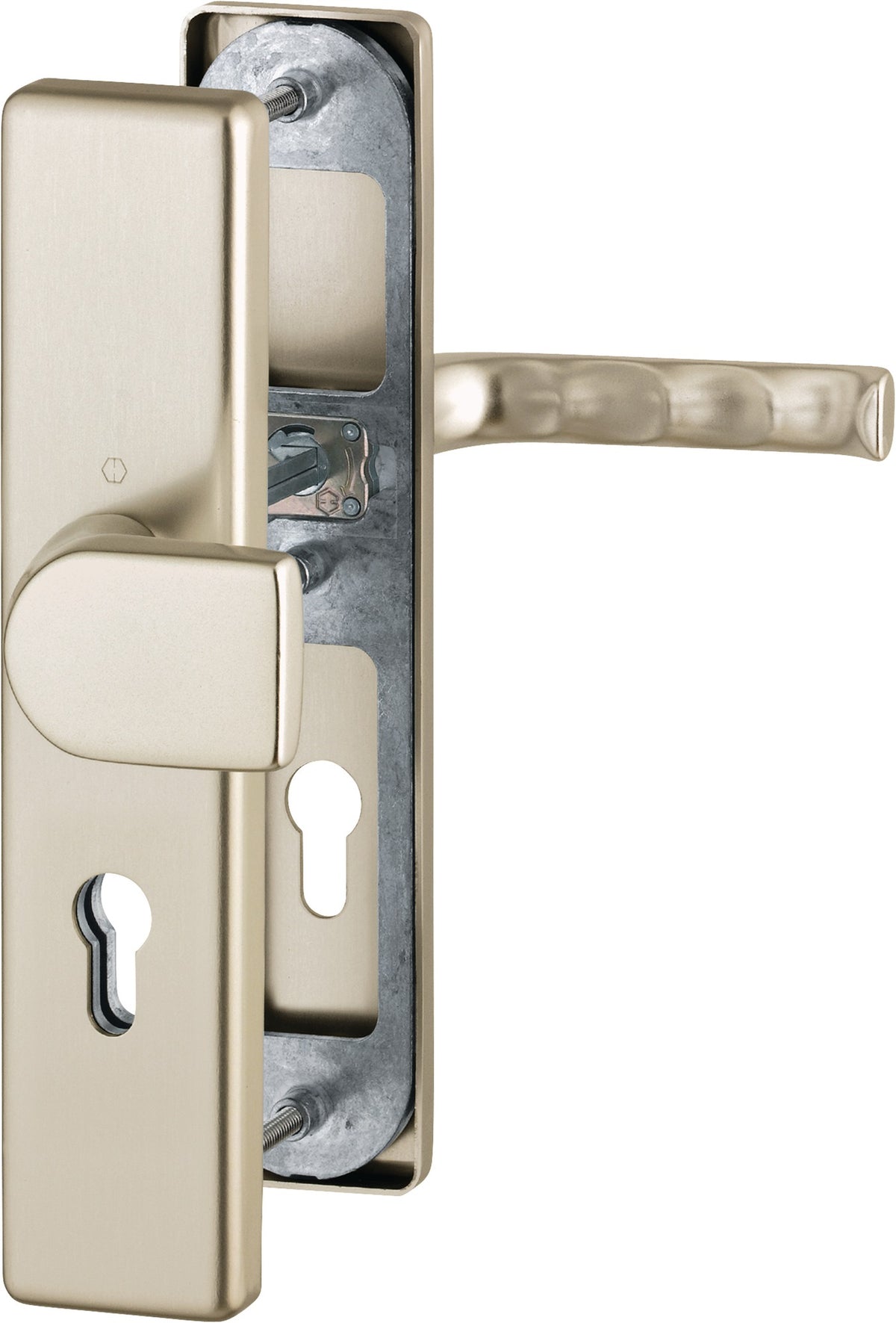 HOPPE Schutzgarnitur London 78G/2221/2410/113 Alu F1 – Einbruchhemmend ES1, 72 mm, DIN links/rechts