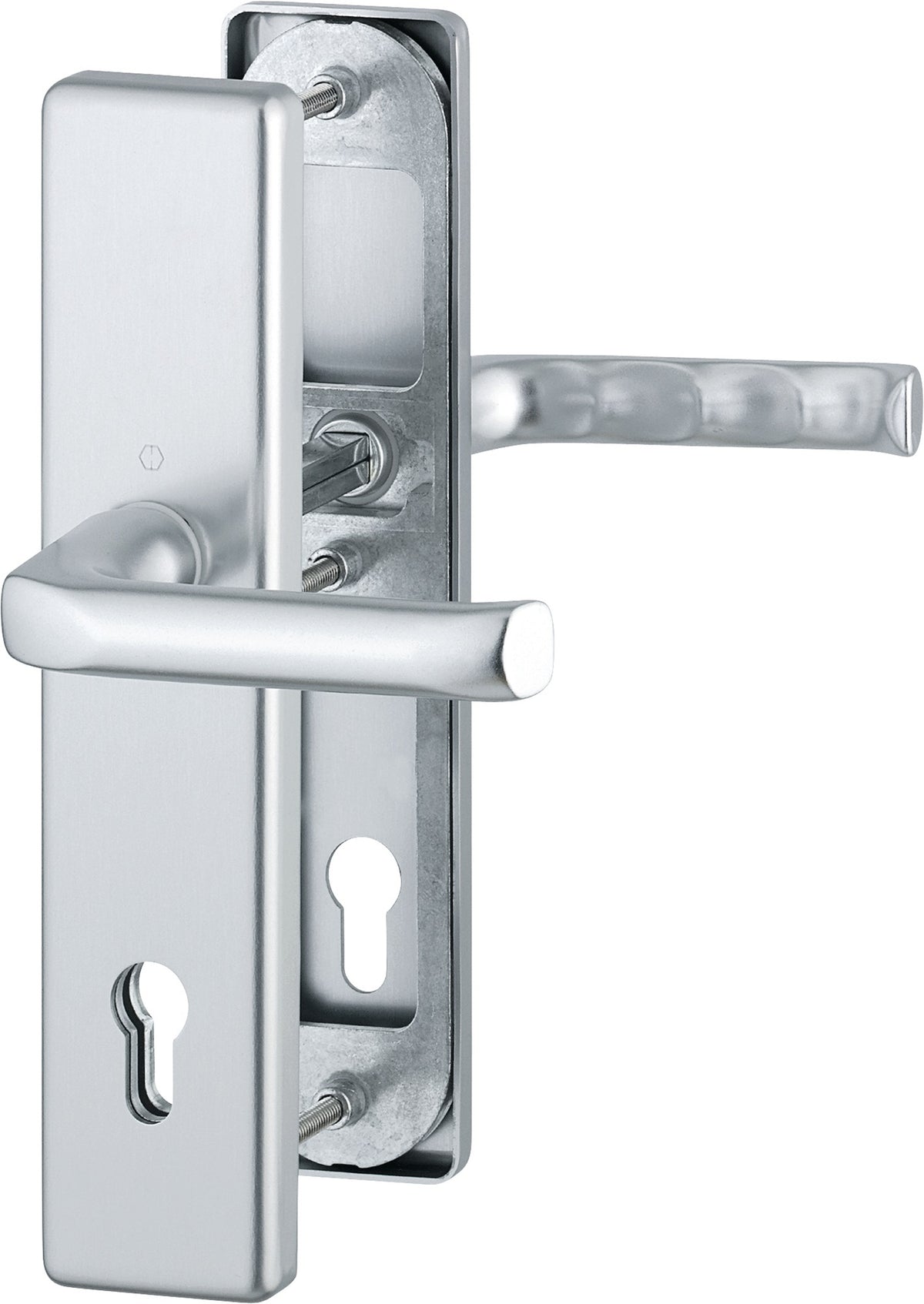 HOPPE Schutzgarnitur London 78G/2221/2410/113 Alu F1 – Einbruchhemmend ES1, 72 mm, DIN links/rechts