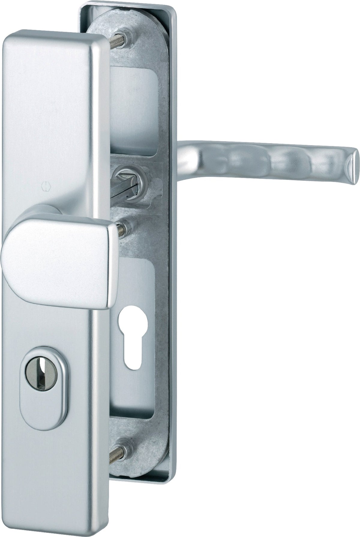 HOPPE Schutzgarnitur London 78G/2222ZA/2410/113 Alu F1 – Einbruchhemmend ES1, 72 mm, DIN L/R