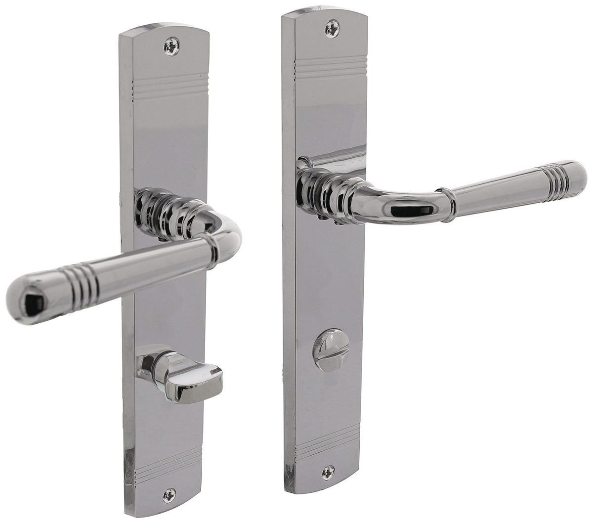 Intersteel Langschildgarnitur Helena Zamak F3 Messing PVD DIN L/R 72 mm