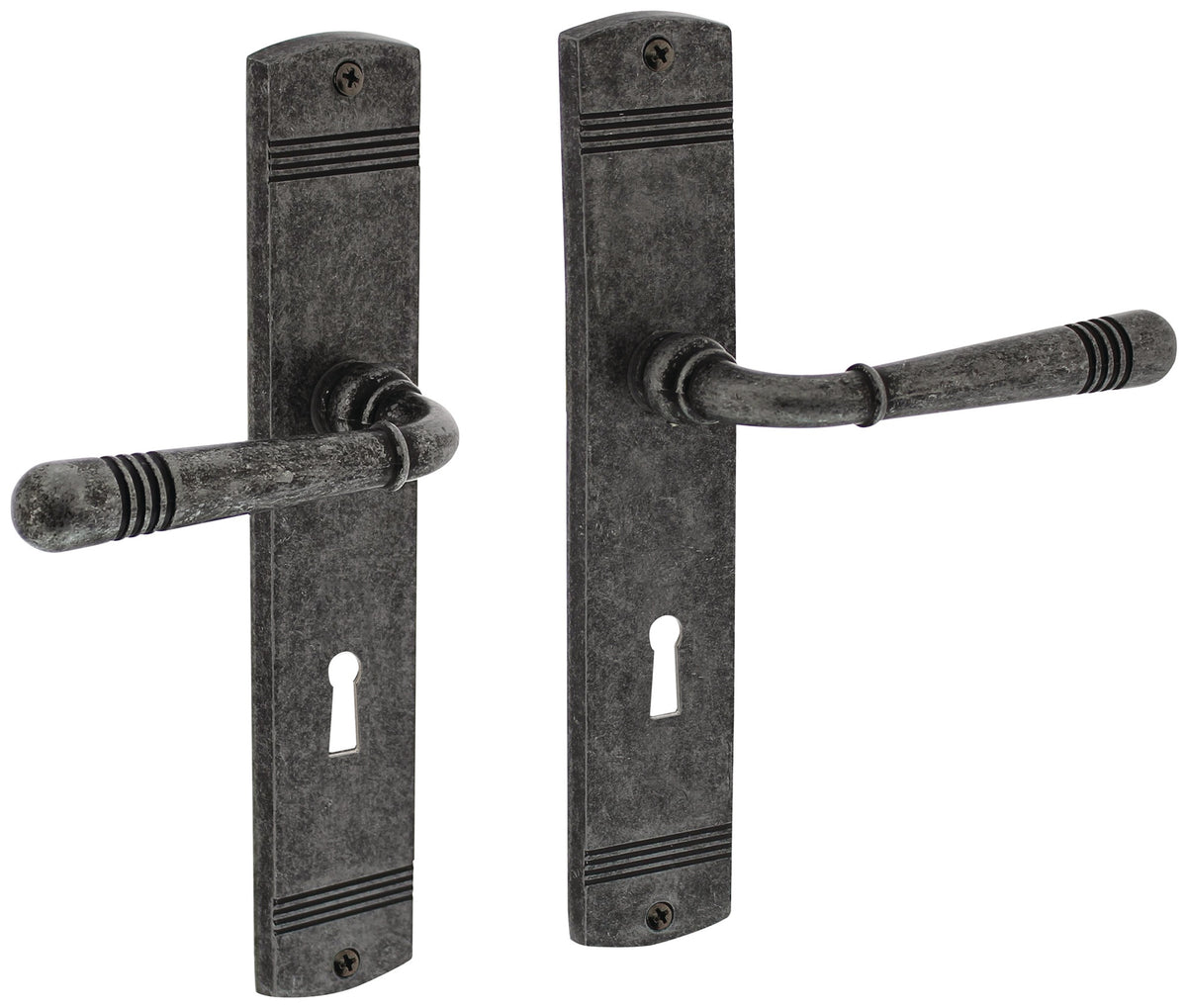 Intersteel Langschildgarnitur Helena Zamak F3 Messing PVD DIN L/R 72 mm