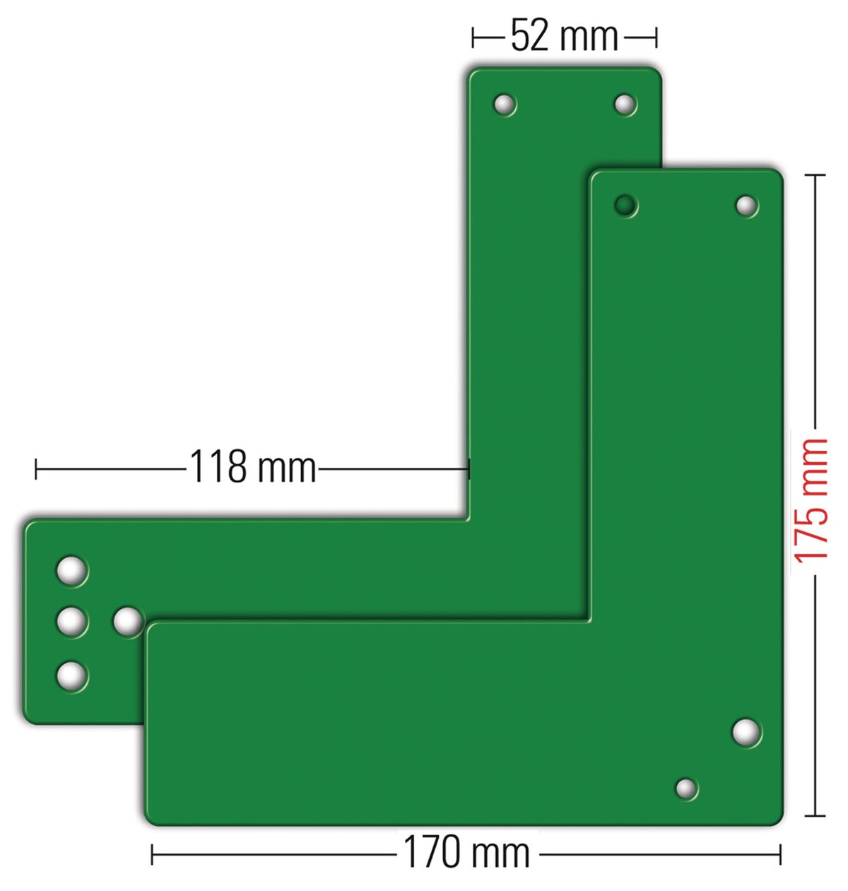 GFS Montageplatte 901470 für Schwenk-Türwächter an Glastüren DIN L/R 175x110 mm