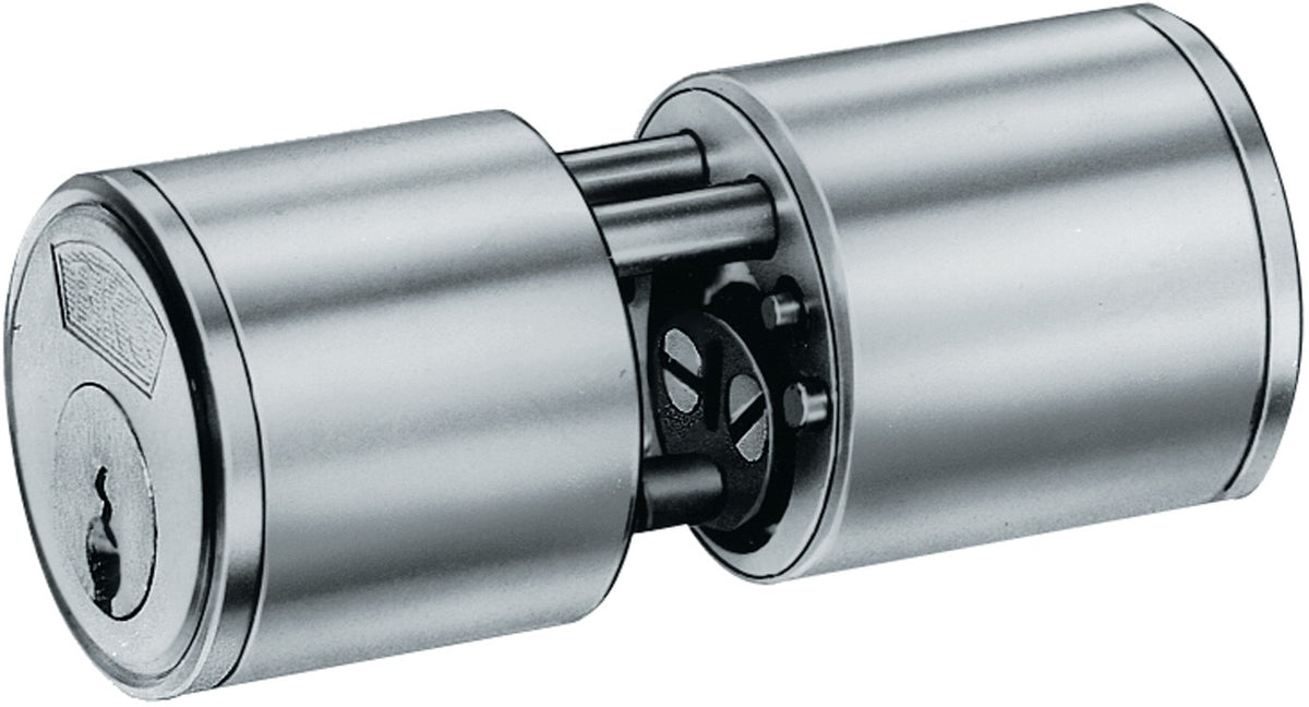 BKS Rundzylinder 3107 L.A 29 mm / L.B 29 mm, 3 Schlüssel verschiedenschließend, massiv Messing matt