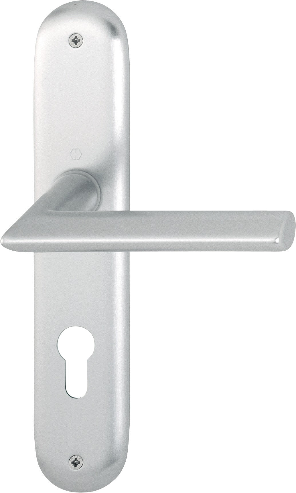 HOPPE Langschildgarnitur Stockholm E1140Z/302 Edelstahl DIN L/R – Drückergarnitur für Türstärke 35-45 mm