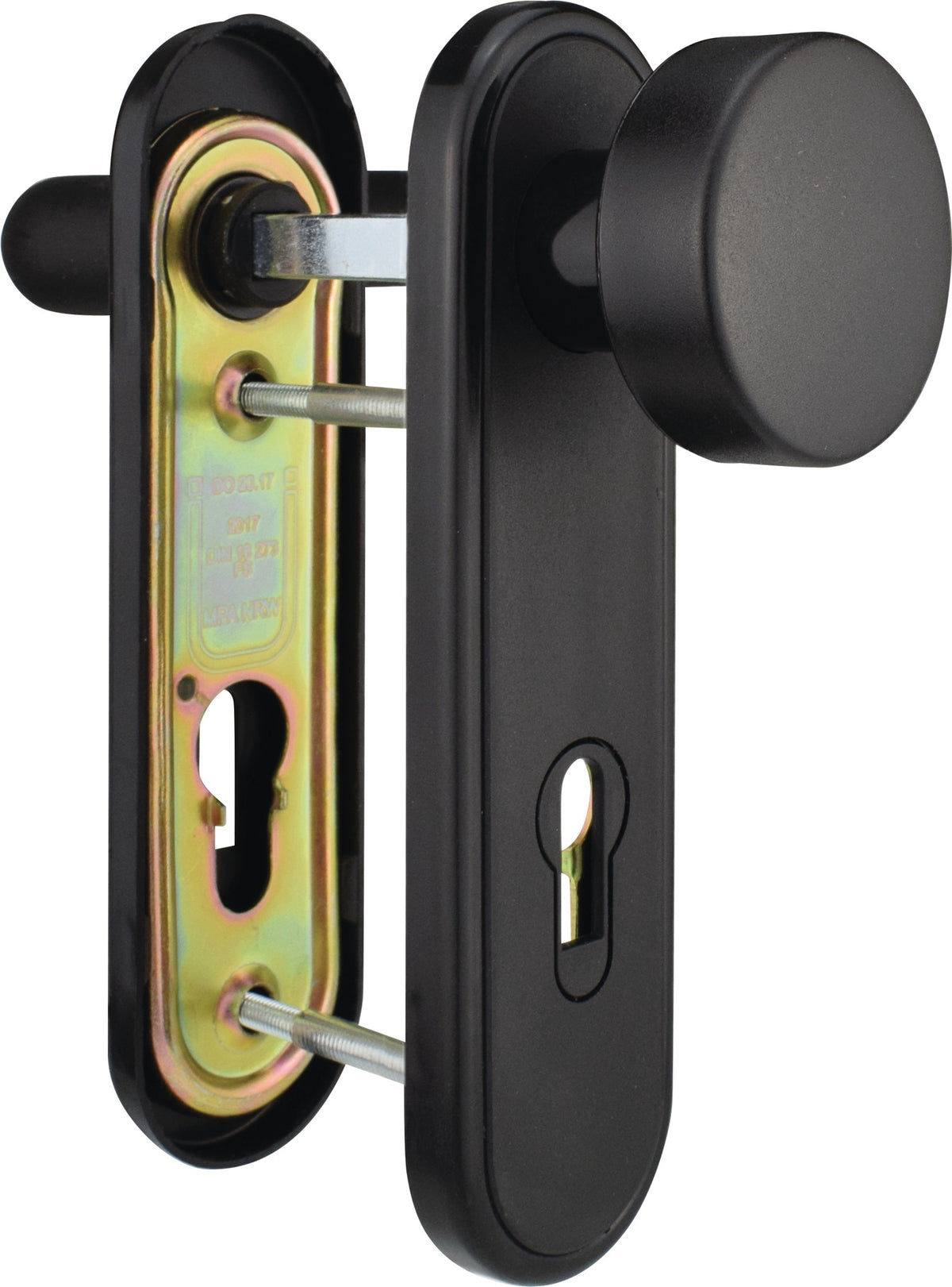 BEVER Feuerschutzgarnitur 80PR Kunststoff schwarz für Türstärke 40-66 mm DIN L/R