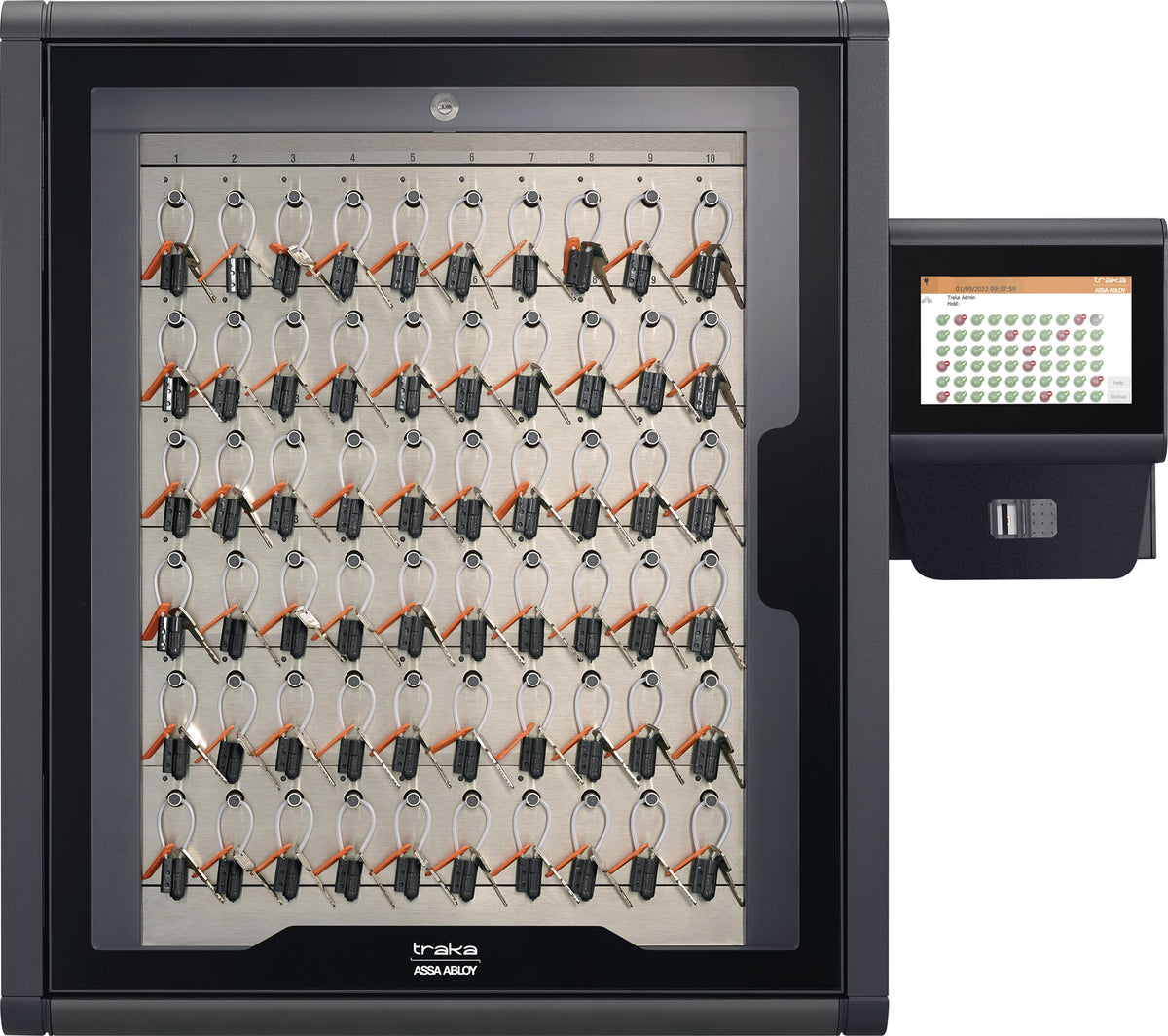 TRAKA Schlüsseltresor V-Touch-Pro mit Drehriegelschloss, Touch-Steuereinheit und 5 Haken