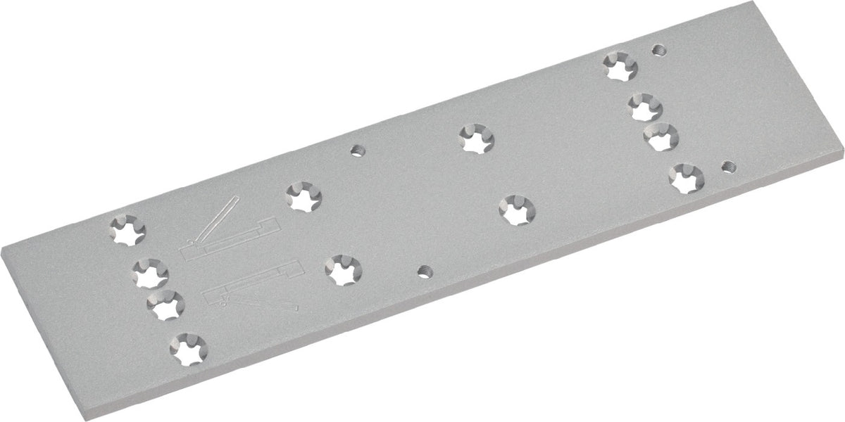 DORMAKABA Montageplatte silber für TS 83 EN 3-6 – Universelle Lochgruppe für Feuer- und Rauchschutztüren