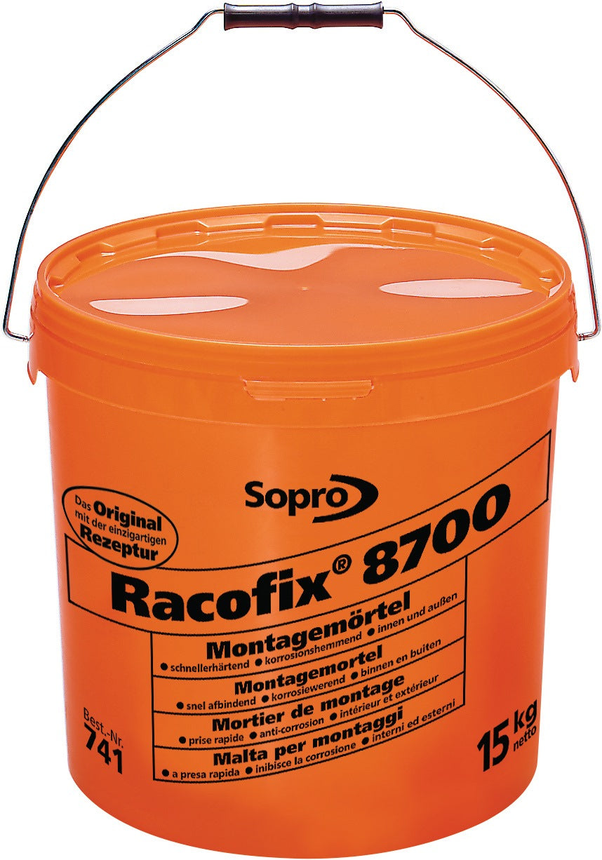 SOPRO Montagemörtel Racofix® 8700 – Schnell erhärtender Mörtel, 5 kg Eimer, 1:3 Raumteile