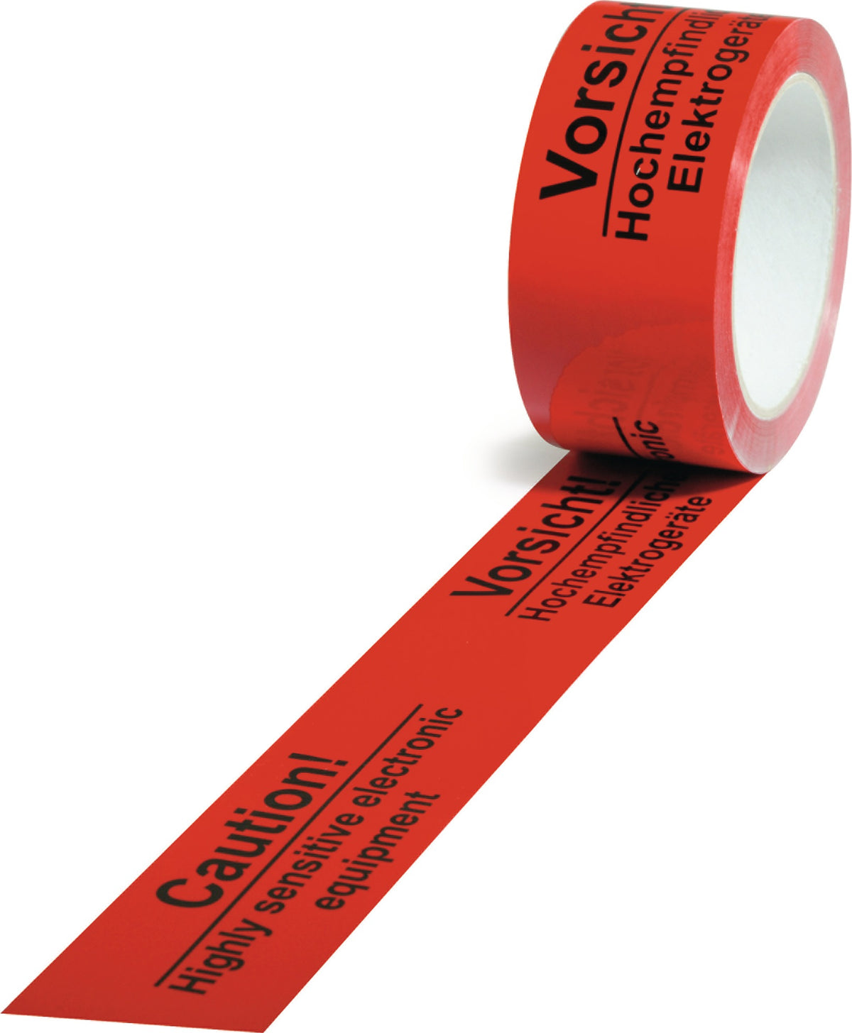 Warnklebeband PP Bruchgefahr 50 mm x 66 m rot von TRANSPAK – 36 Rollen
