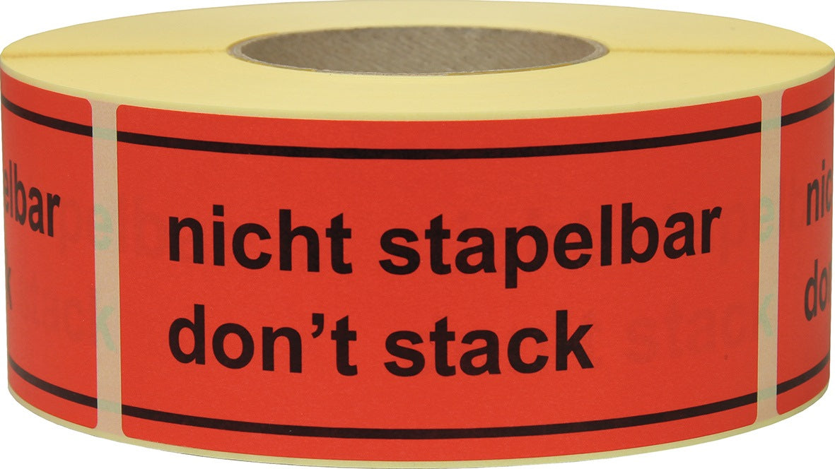 TRANSPAK Hinweisetikett Vorsicht Glas 145 x 70 mm rot 1000 Stück pro Rolle