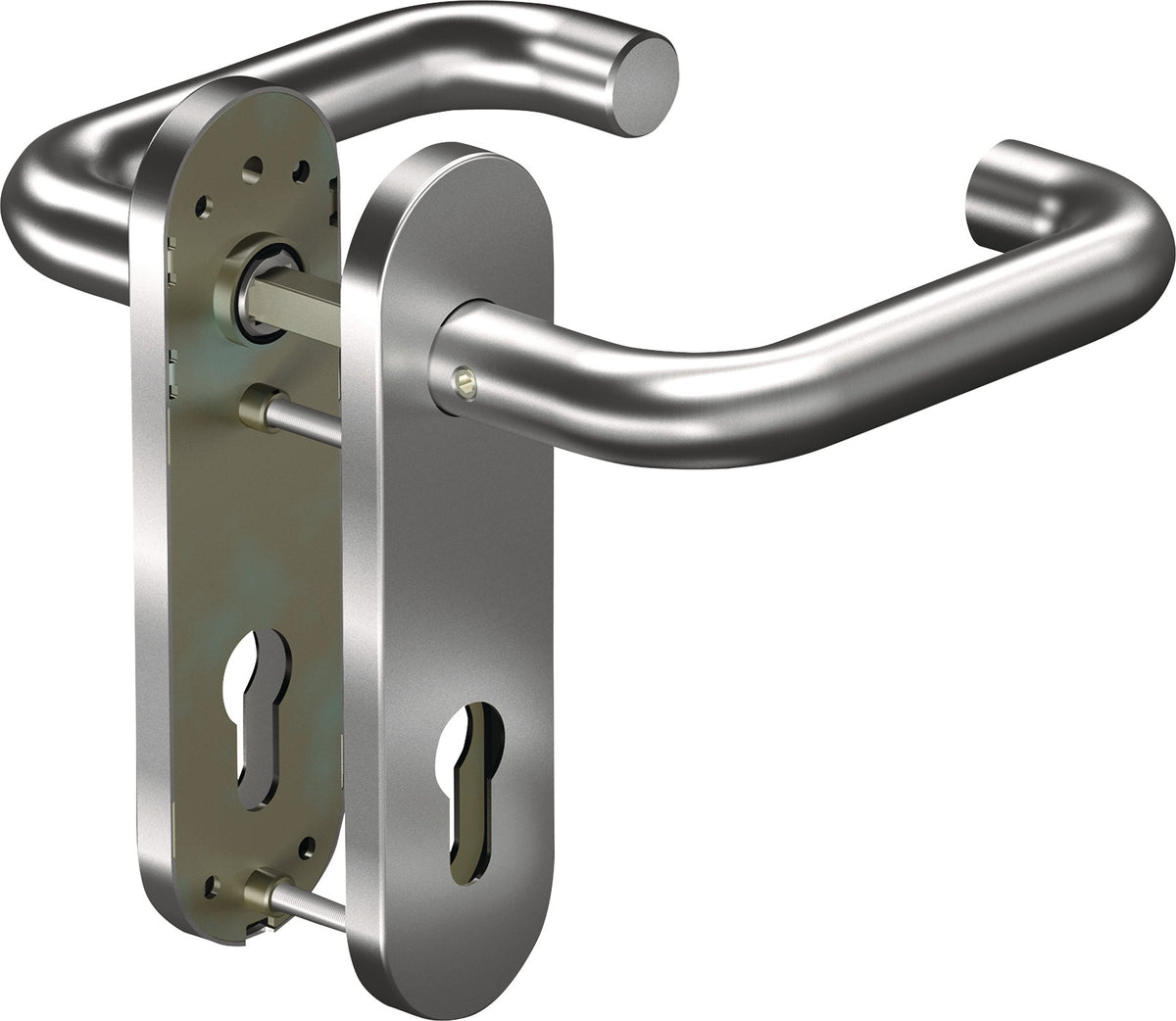 OGRO Kurzschildgarnitur CORE+ 8100 Aluminium F1 abgerundet DIN 1906