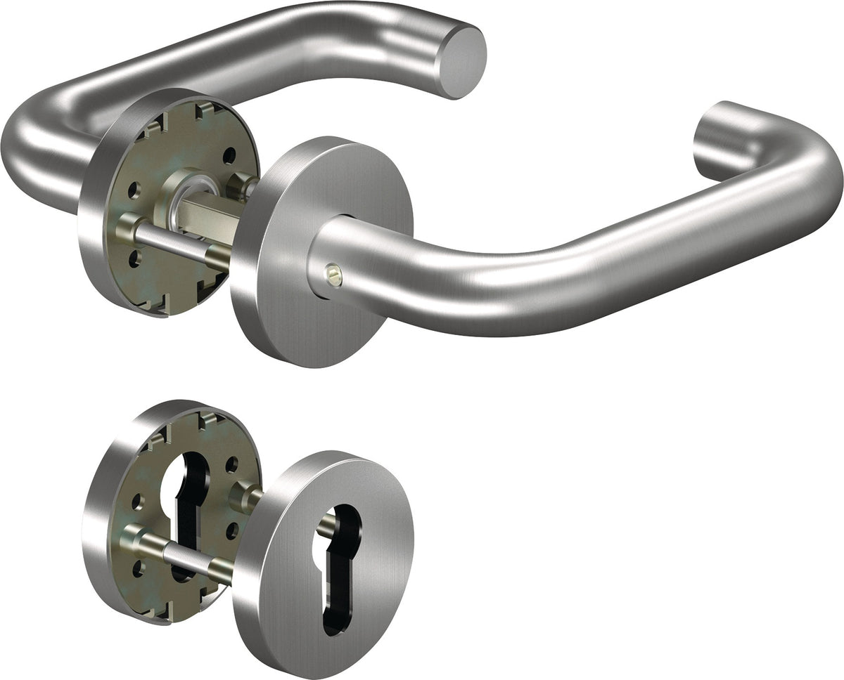 OGRO Rosettengarnitur CORE+8100 Aluminium U-Form PZ DIN L/R für Türstärke 38-63 mm