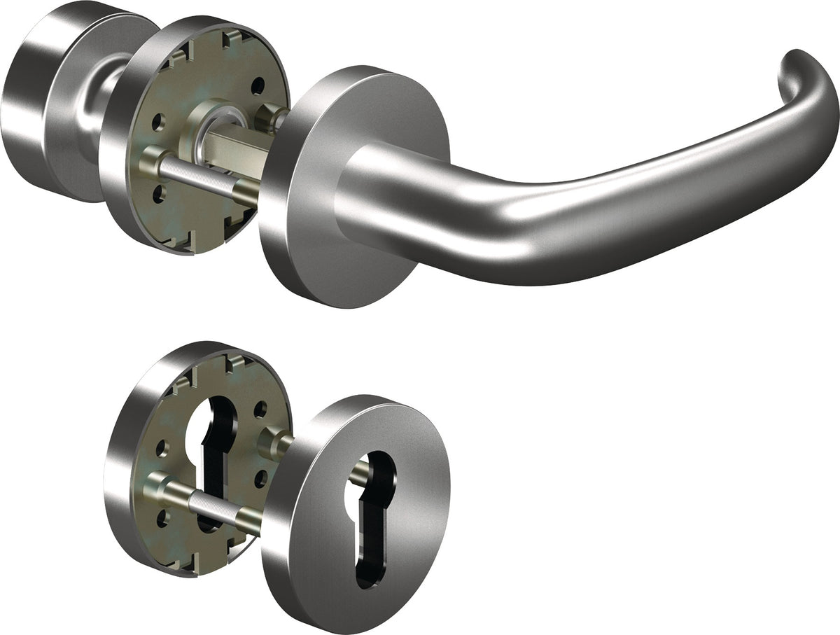 OGRO Rosettengarnitur CORE+8999 U-Form Aluminium PZ DIN L/R 8 mm Vierkant