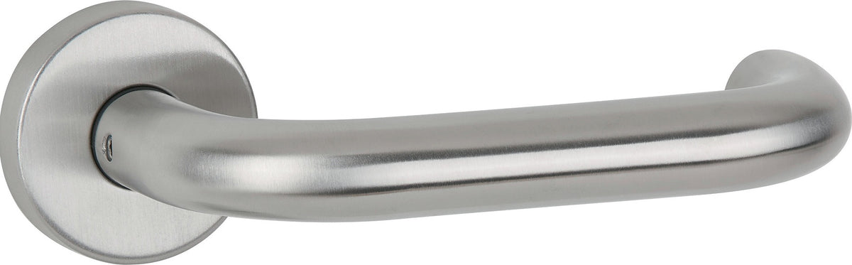 APTEC Drückergarnitur Basic 02 Edelstahl matt – Rosetten-Drückergarnitur DIN L/R für Türstärke 38-45 mm