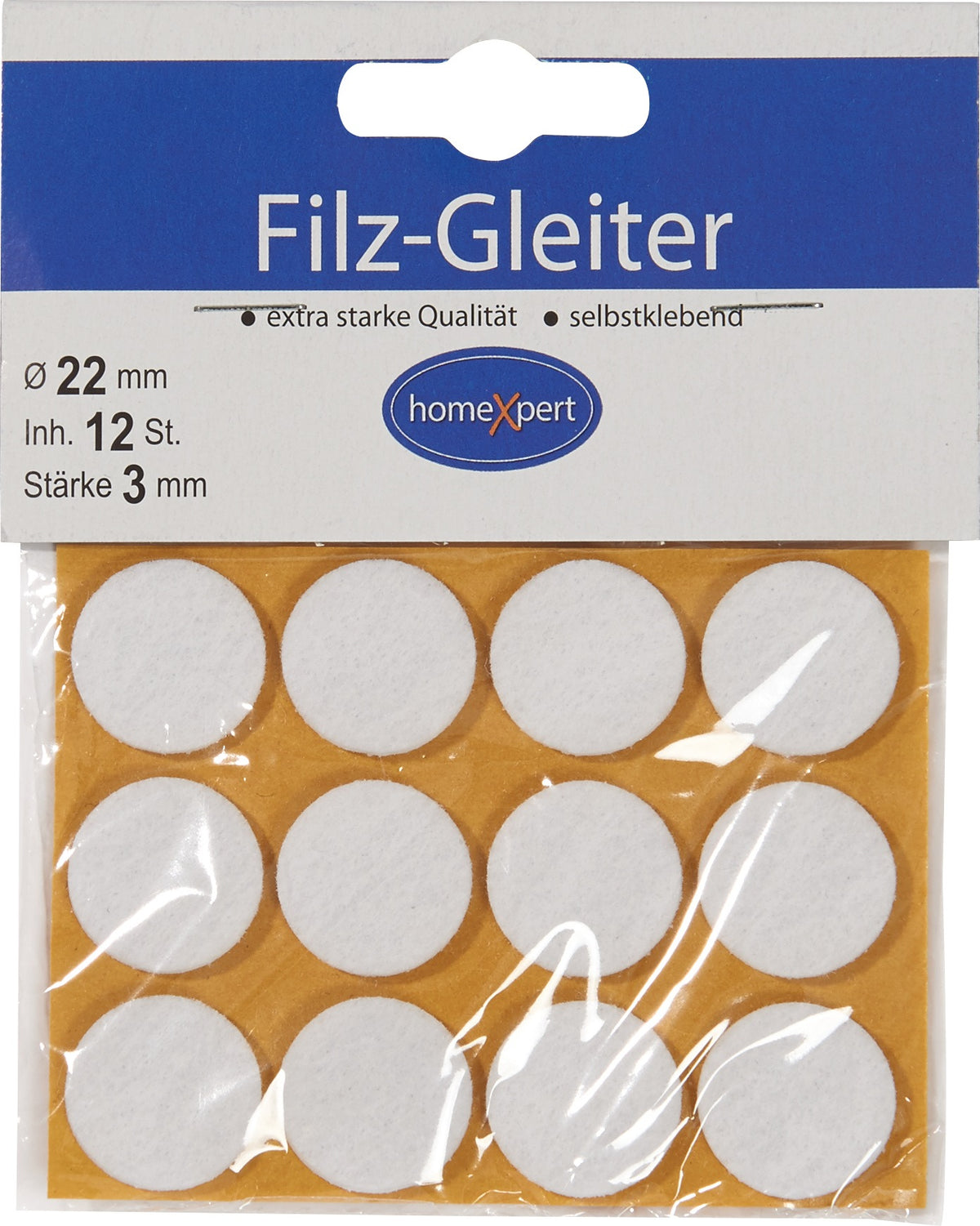 Filzgleiter 17 mm braun selbstklebend von HANSI-Siebert – 16 Stück SB-Karte