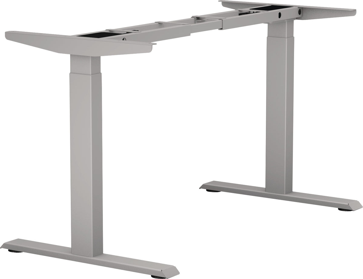 BMB Steh-Sitz Tischgestell E-MORE 2M2S – Elektrisch höhenverstellbar von 700 bis 1200 mm, silber RAL 9006