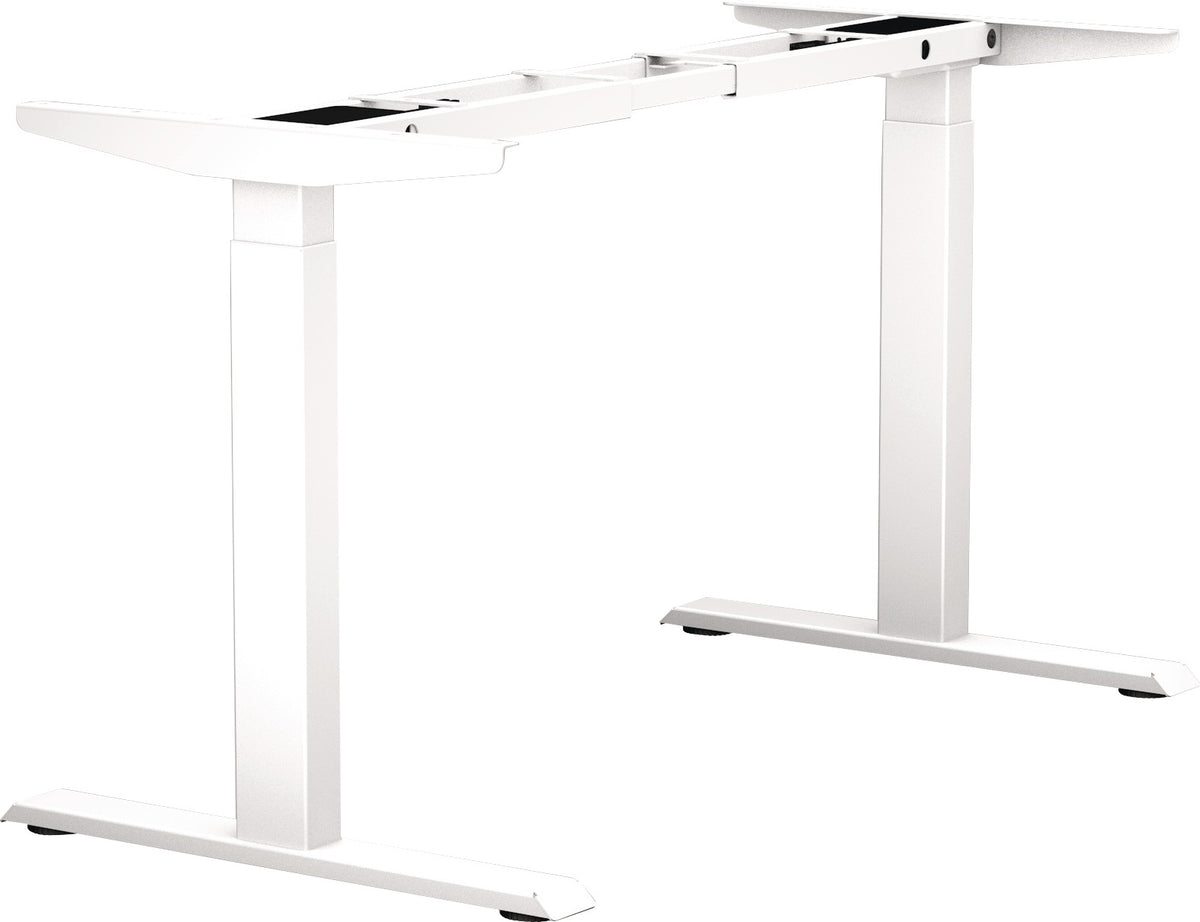 BMB Steh-Sitz Tischgestell E-MORE 2M2S – Elektrisch höhenverstellbar von 700 bis 1200 mm, silber RAL 9006