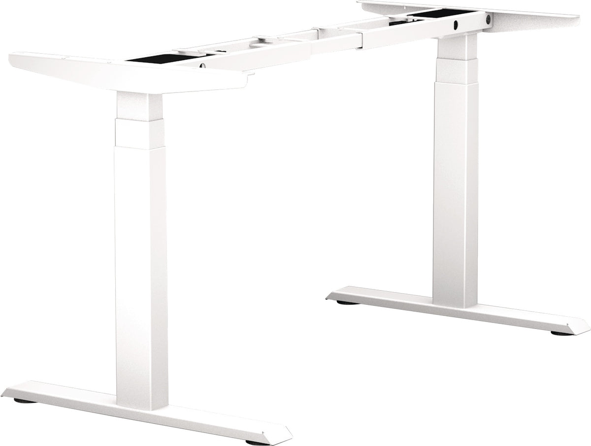 BMB Steh-Sitz Tischgestell E-MORE 2M2S – Elektrisch höhenverstellbar von 700 bis 1200 mm, silber RAL 9006