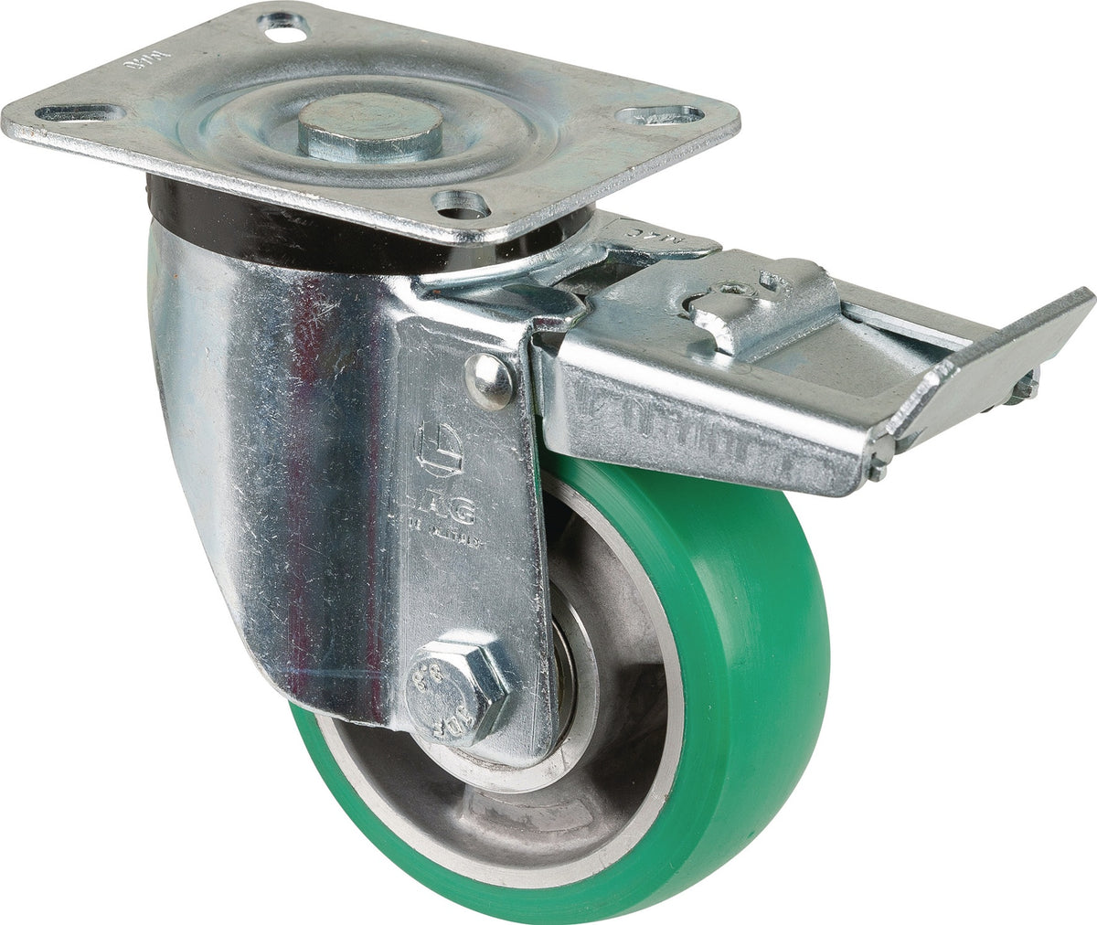 BS ROLLEN Lenkrolle 80 mm mit Feststeller, Polyurethan, 170 kg Tragfähigkeit