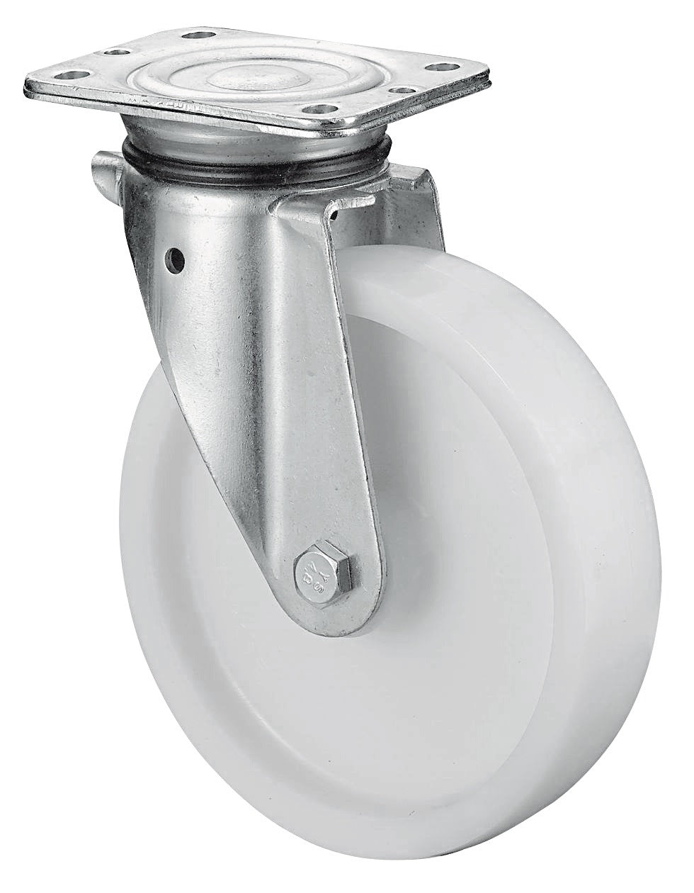 BS ROLLEN Schwerlast-Lenkrolle 100 mm, Tragfähigkeit 350 kg, Kunststoffrad mit Anschraubplatte