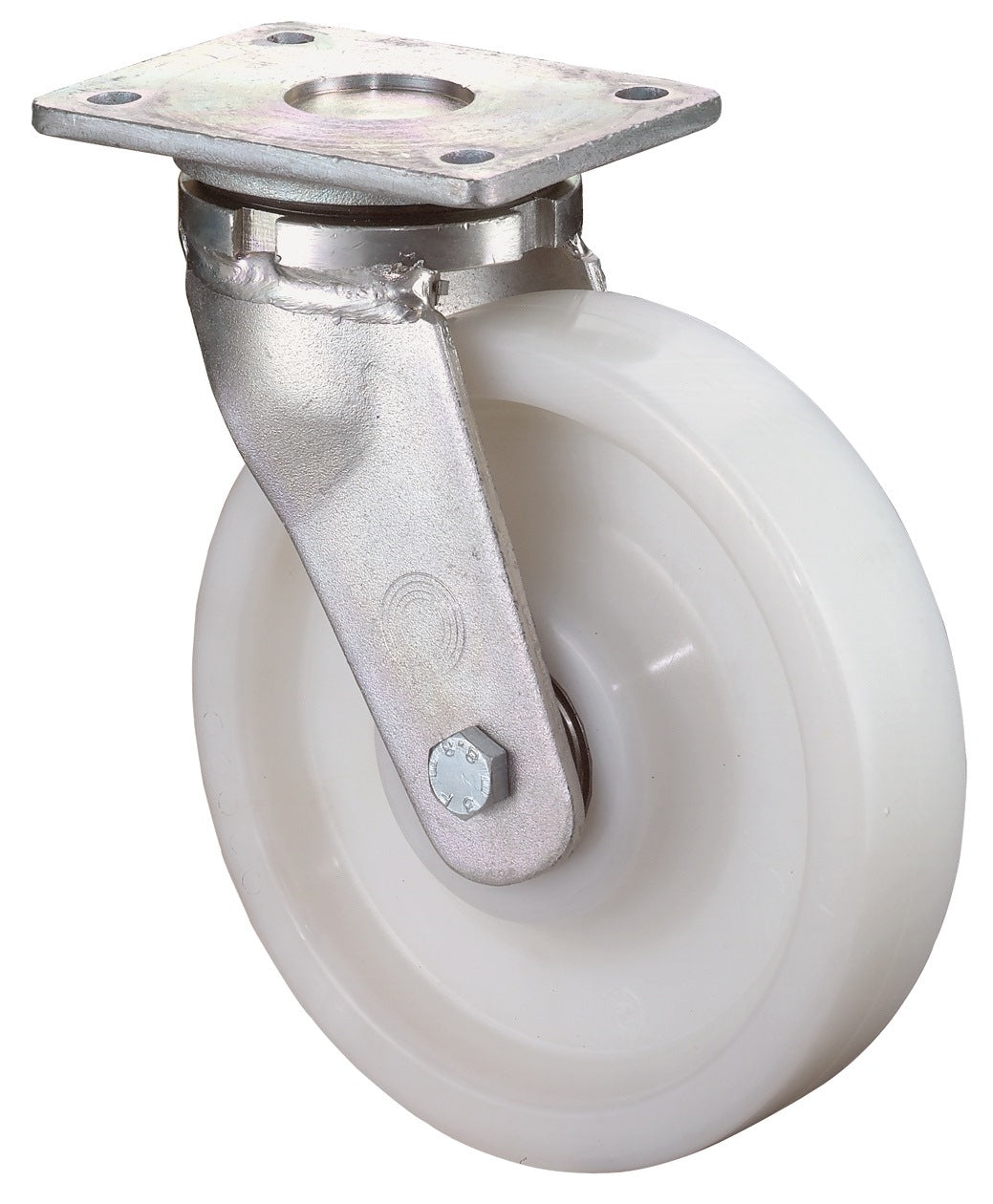 BS ROLLEN Schwerlastlenkrolle 125 mm – 550 kg Tragfähigkeit, Kunststoffrad, Plattenbefestigung