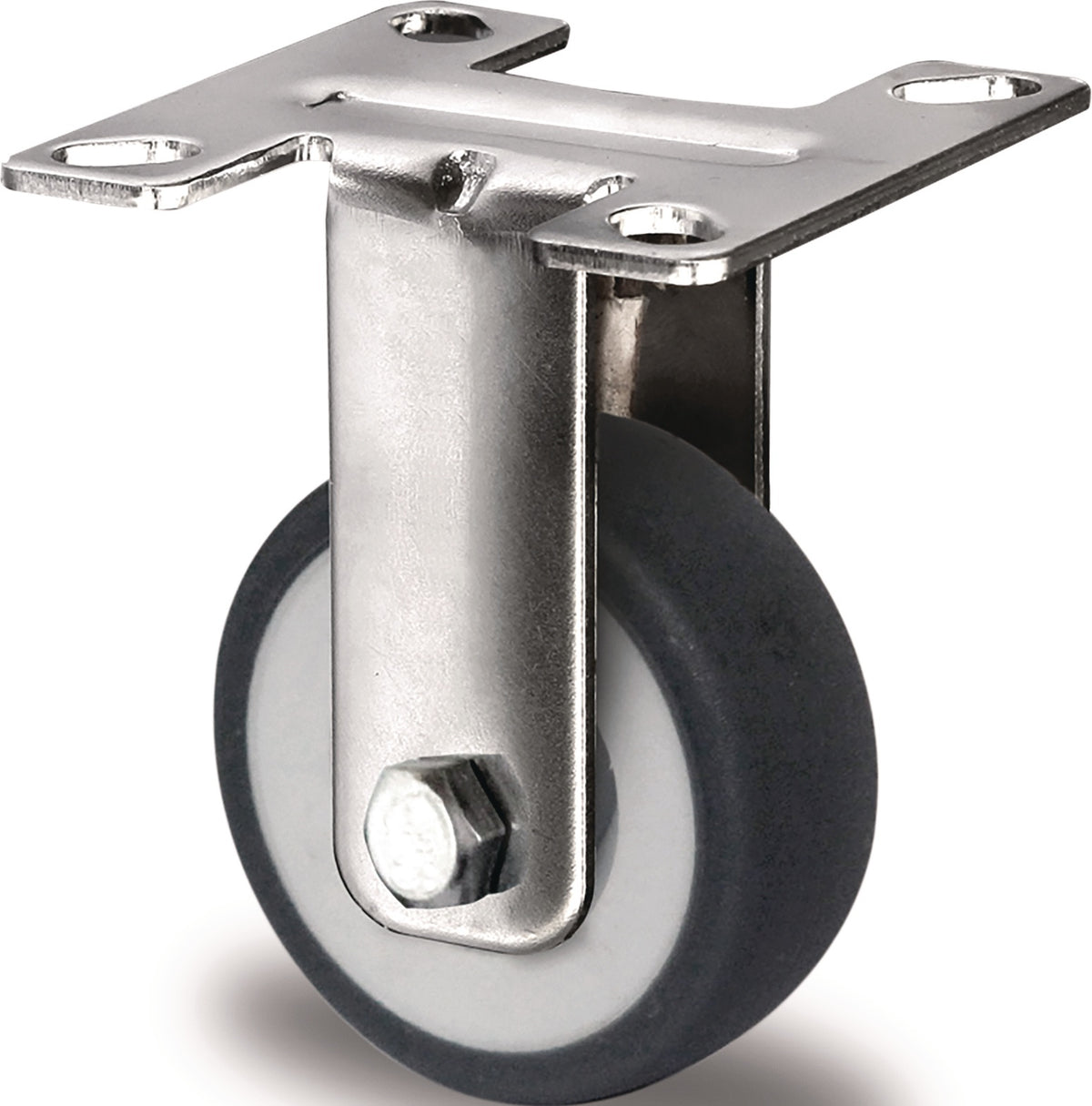 PROMAT Bockrolle 50 mm TPE Gleitlager Edelstahl 50 kg mit Anschraubplatte