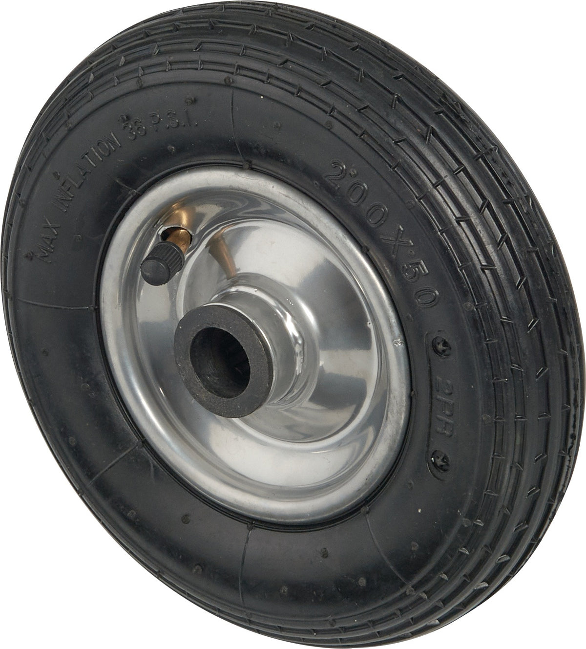 NORDWEST Luftrad 260 mm mit Stollenprofil, Tragfähigkeit 130 kg, Stahlblechfelge verzinkt