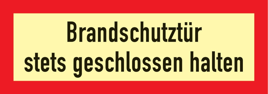 Brandschutzzeichen DIN 4066 Brandschutztür stets geschlossen halten, Folie, 297x105 mm