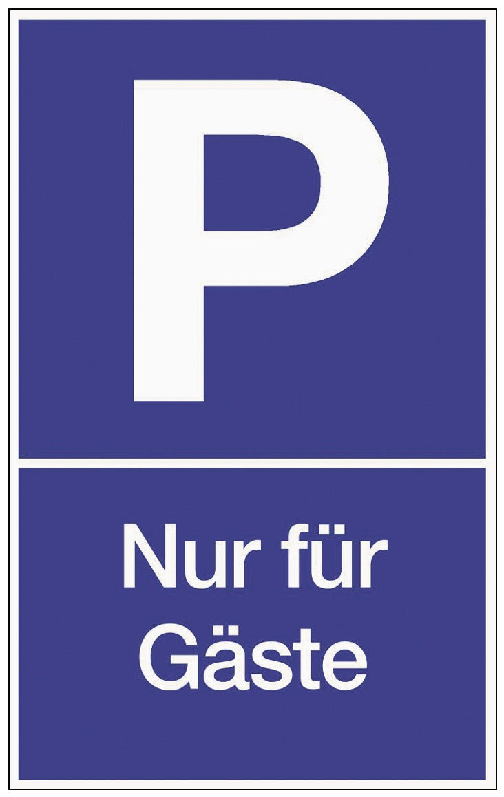Parkplatzbeschilderung Parken für Gäste 250x400 mm Kunststoff blau/weiß von Siebdruck Jäger