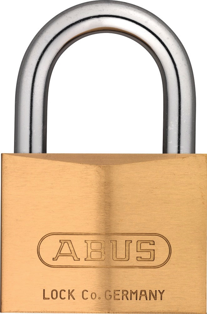 ABUS Zylindervorhangschloss 85/50HB80 – Messing, hoher Bügel, verschließend, 50 mm