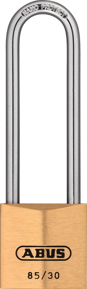 ABUS Zylindervorhangschloss 85/50HB80 – Messing, hoher Bügel, verschließend, 50 mm
