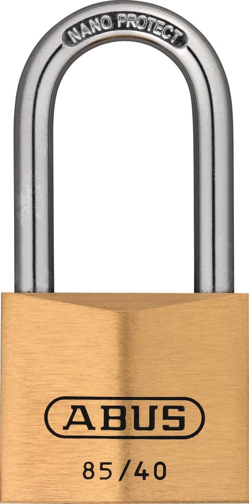 ABUS Zylindervorhangschloss 85/50HB80 – Messing, hoher Bügel, verschließend, 50 mm