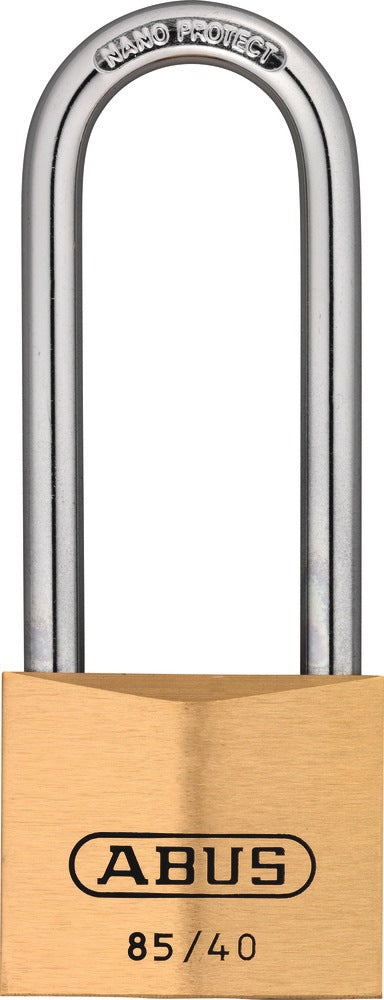 ABUS Zylindervorhangschloss 85/50HB80 – Messing, hoher Bügel, verschließend, 50 mm