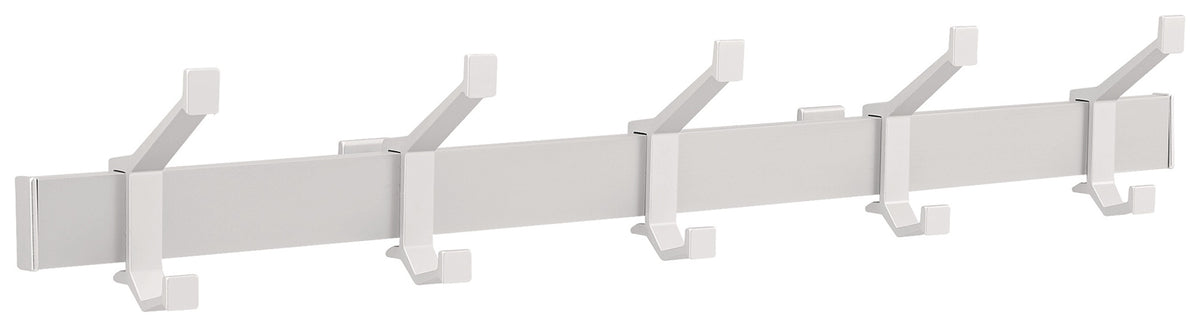 HERMETA Wandgarderobe Alu.F1 matt silber – 3 Hut-/Mantelhaken, 410 mm, Wandmontage