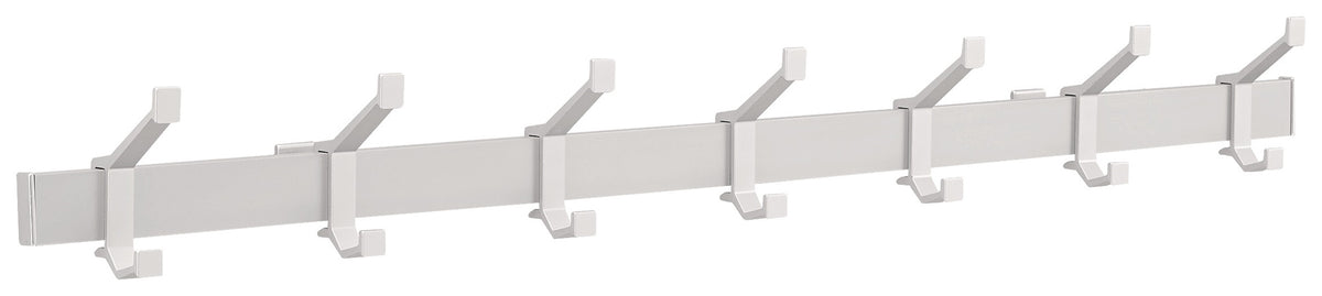 HERMETA Wandgarderobe Alu.F1 matt silber – 3 Hut-/Mantelhaken, 410 mm, Wandmontage