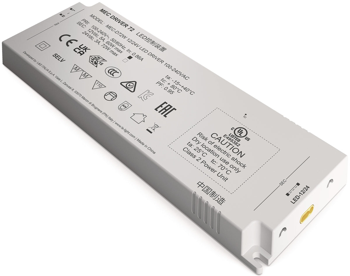 L&S LED Konverter 18 W, 100–240 V AC auf 12 + 24 V DC, IP20, dimmbar