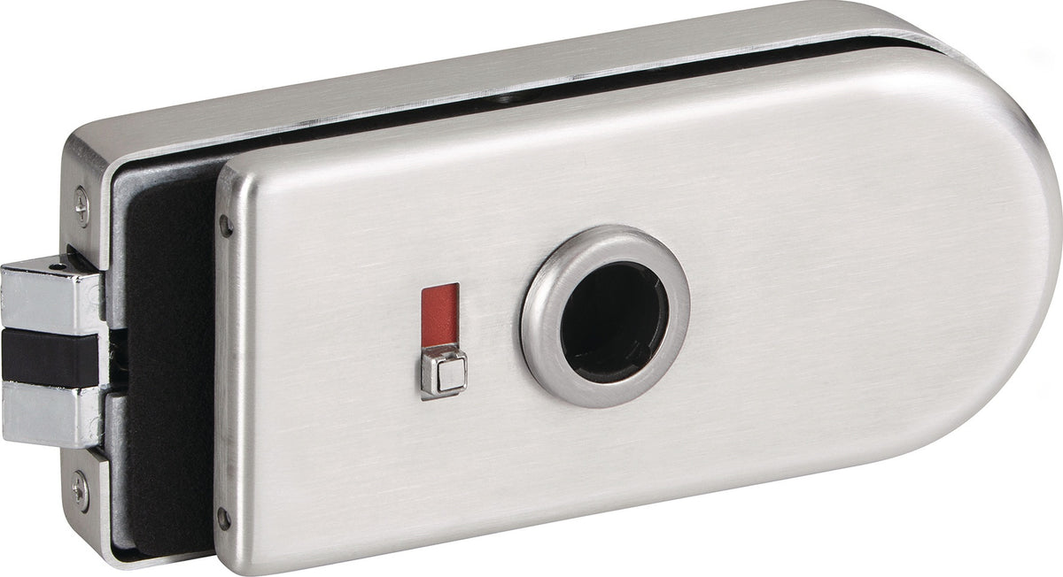 HERMAT Glastürschloss Venezia 6086F Aluminium Edelstahl matt WC Drückerposition hinten