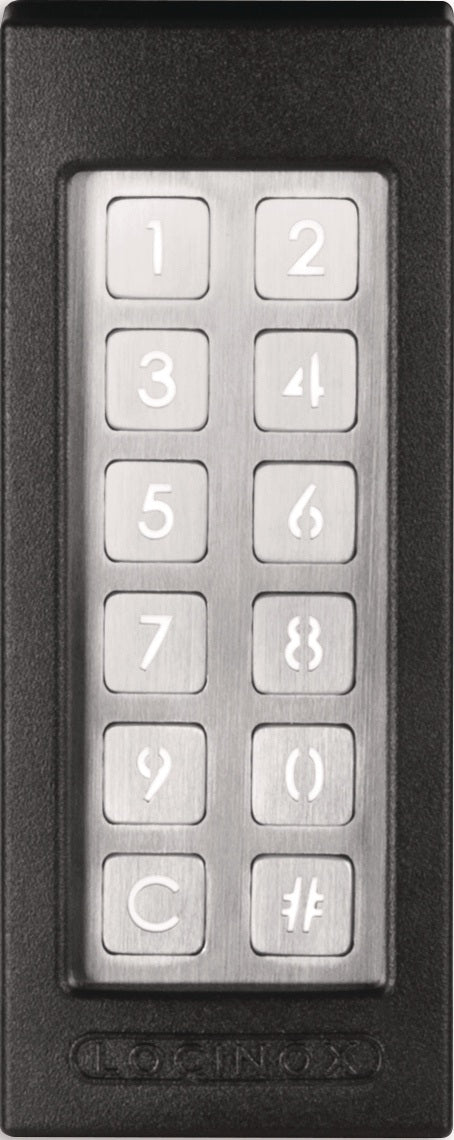 LOCINOX Zugangs-Tastatur Slimstone-2 Codetastatur IP65 Aufputz schwarz/silber