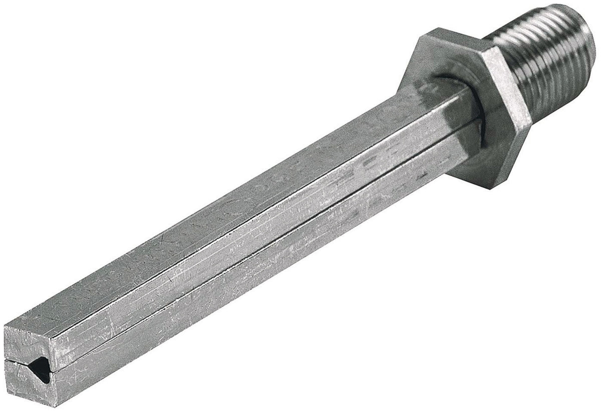 HOPPE VK FDW-Profilstift 4-KT 8x80 mm Eisen verzinkt geteilt M12x1,25 – Vierkantstift für Knopfschilder