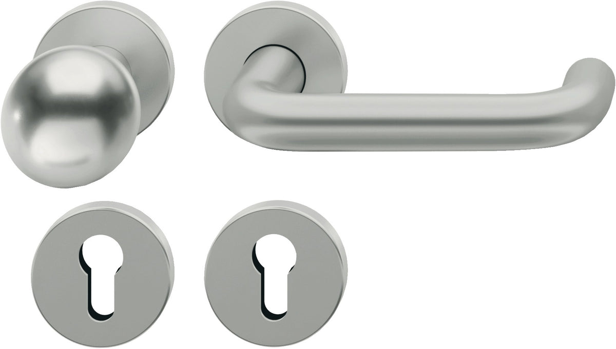 FSB Rosettengarnitur 12 1070 Aluminium U-Form DIN L/R mit Knopf – ASL-Technik