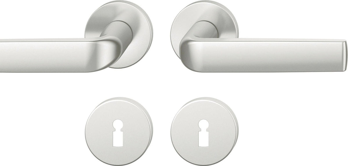 FSB Rosettengarnitur 12 1267 Aluminium DIN L/R mit Knopf – Wechselgarnitur