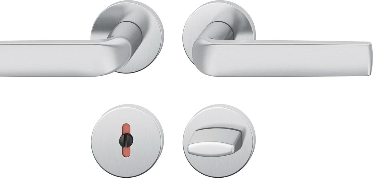 FSB Rosettengarnitur 12 1267 Aluminium DIN L/R mit Knopf – Wechselgarnitur