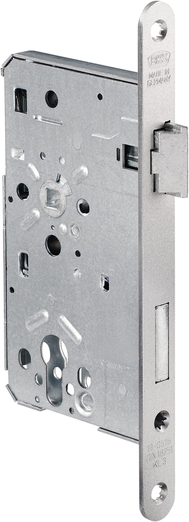 BKS Objekt-Einsteckschloss 0515 PZW DIN Links 55 mm alufinish silber