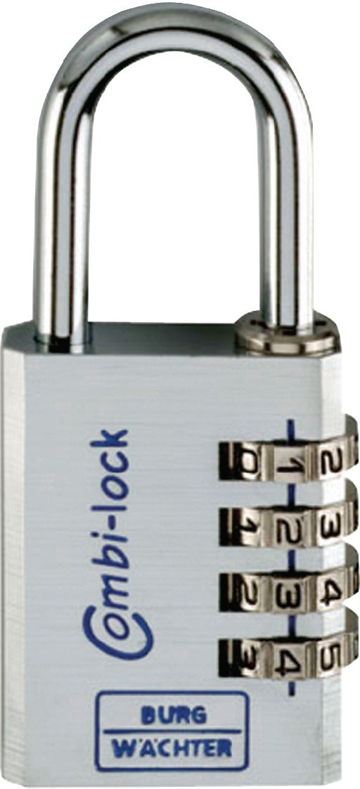 Zahlenvorhangschloss Combi Lock 90 Chromo von BURG-WÄCHTER – 3 Zahlenrollen, 20 mm Alu-Schlosskörper