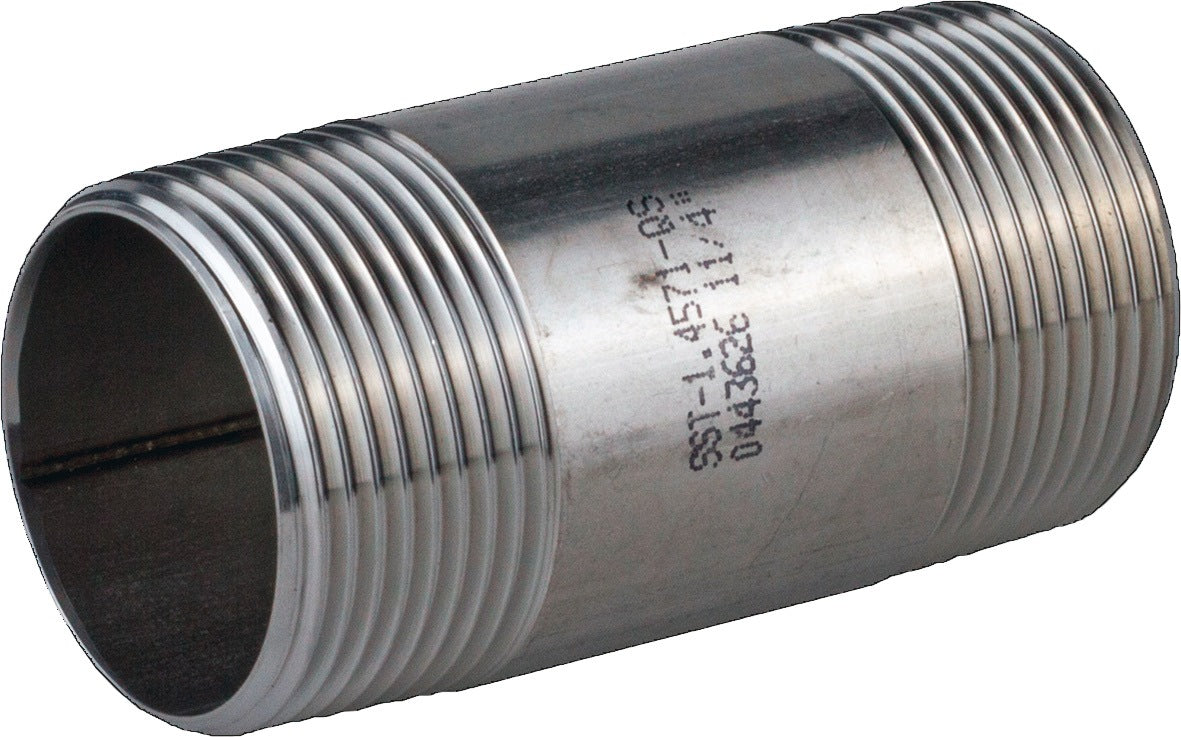 SPRINGER Rohrdoppelnippel EN 10226-1 NPS 2 Zoll 100mm – Edelstahl 1.4404/TP316L